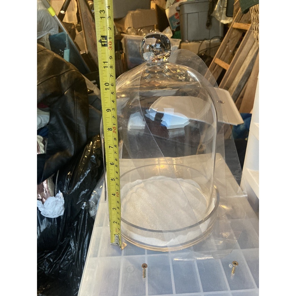Antique CULINARY 12"Glass Cloche Apothecary Bell JAR Dome DISPLAY Hand Blown